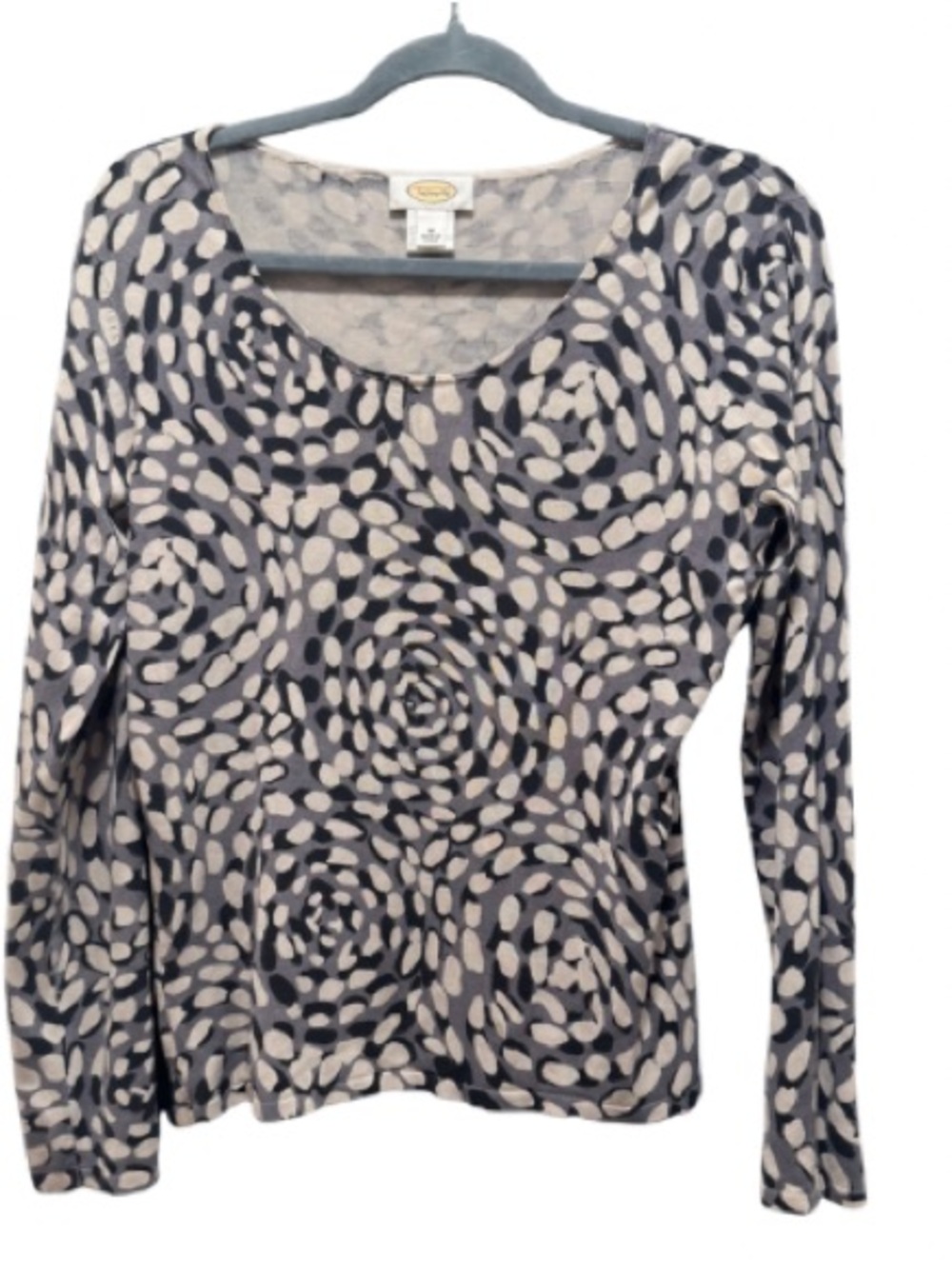 Talbots Silk Blend Abstract Animal Print Long Sleeve Sweater Sz Medium Mob Wife